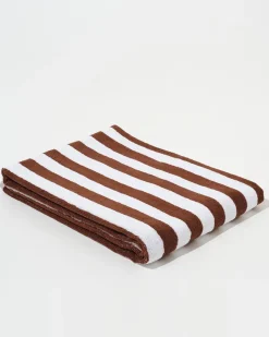 Towel Set Narrow Stripe in Brown
