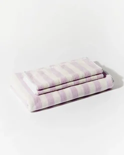 Towel Set Narrow Stripe in Lilac