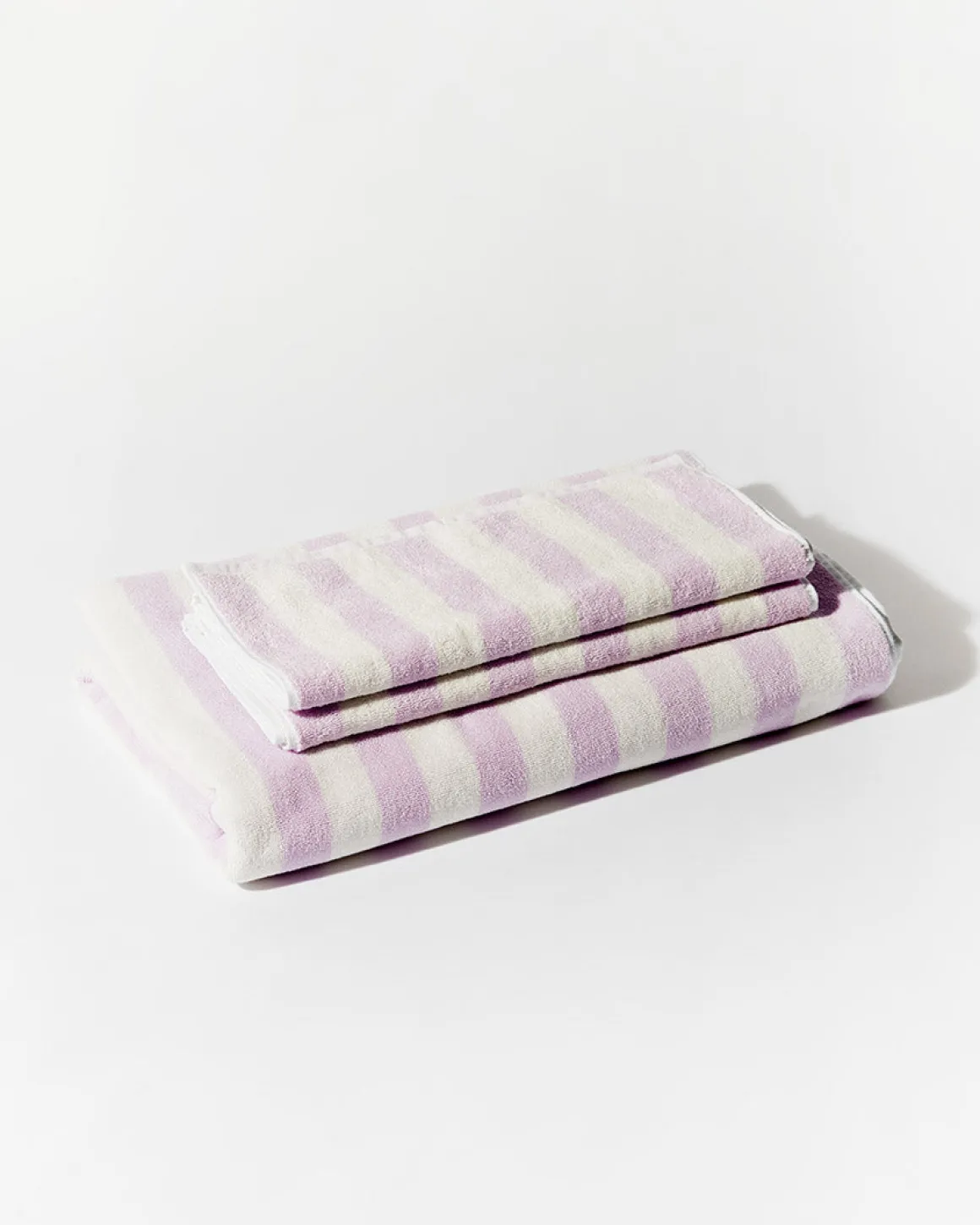 Towel Set Narrow Stripe in Lilac
