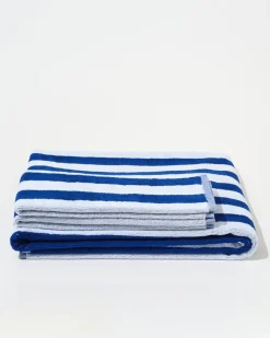 Towel Set Narrow Stripe in Cobalt