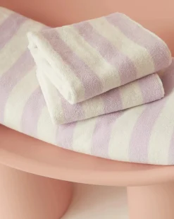 Towel Set Narrow Stripe in Lilac