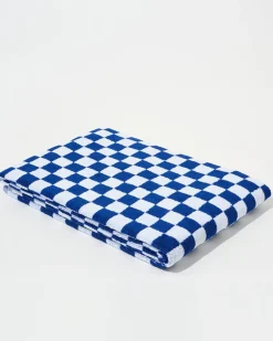 Towel Set Small Check in Cobalt