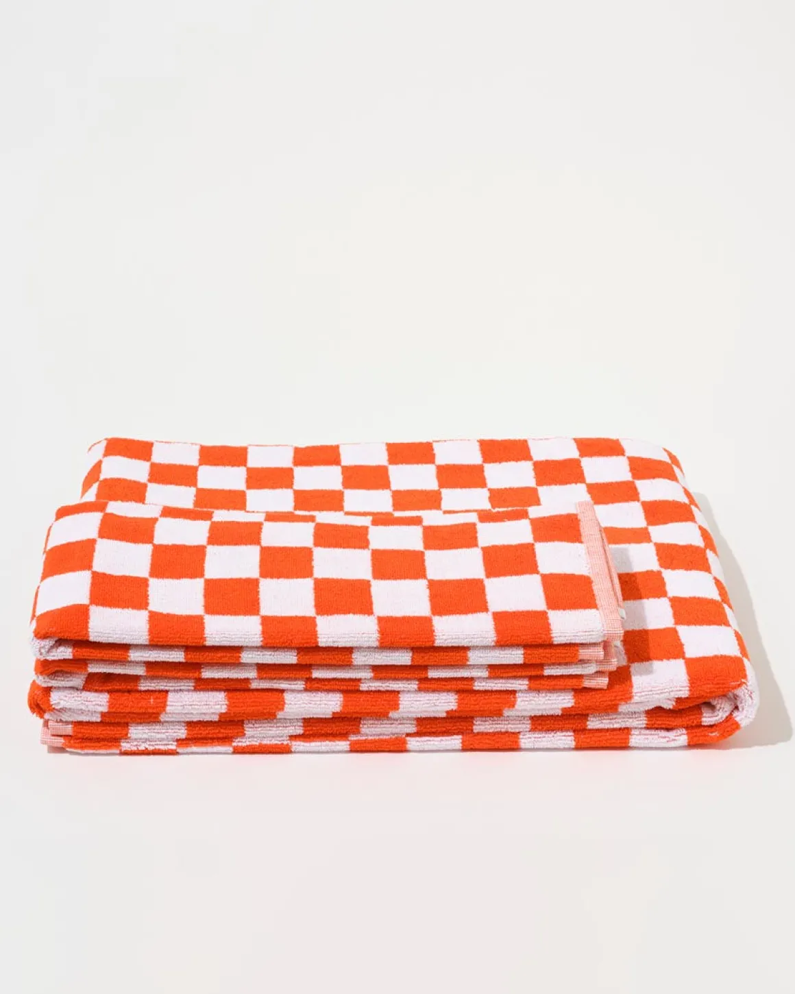 Towel Set Small Check in Orange