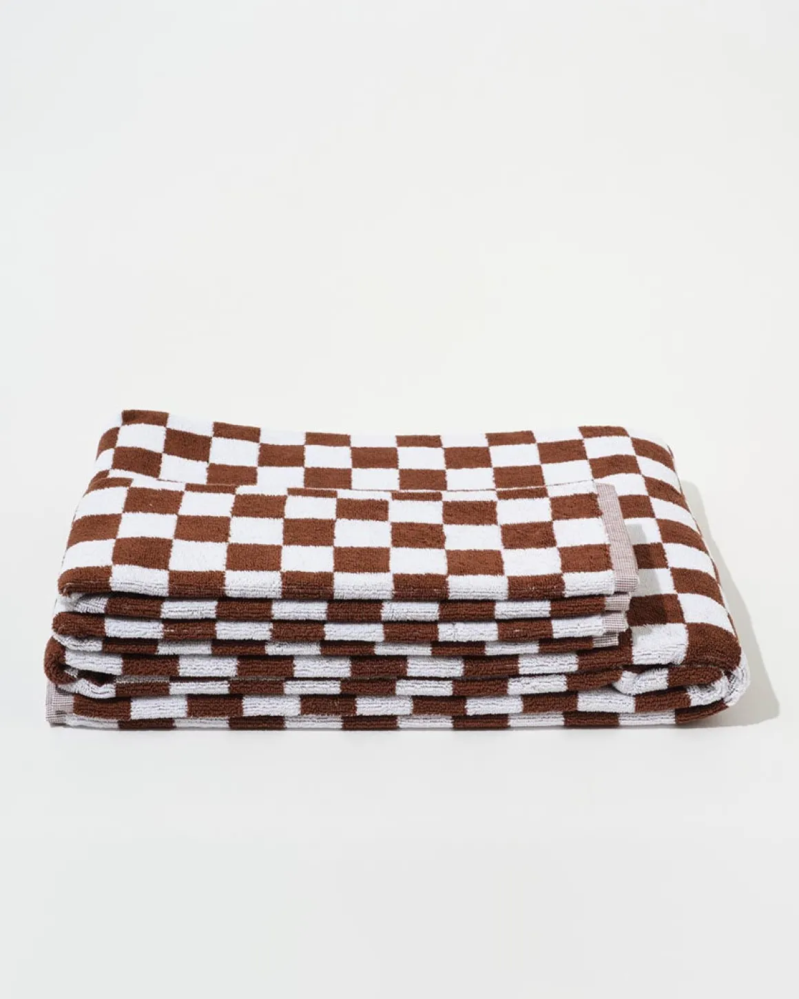 Towel Set Small Check in Brown