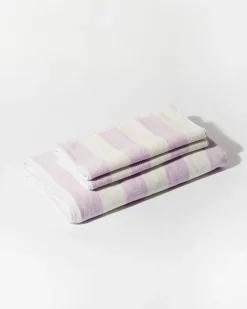 Towel Set Wide Stripe in Lilac