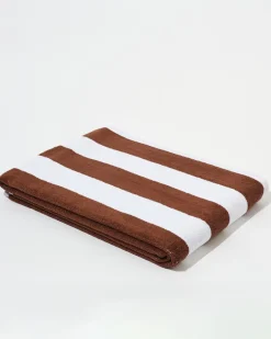 Towel Set Wide Stripe in Brown
