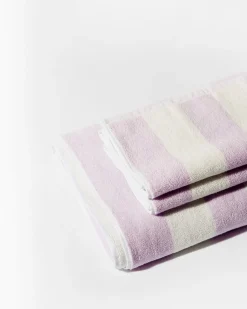 Towel Set Wide Stripe in Lilac