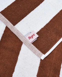 Towel Set Wide Stripe in Brown