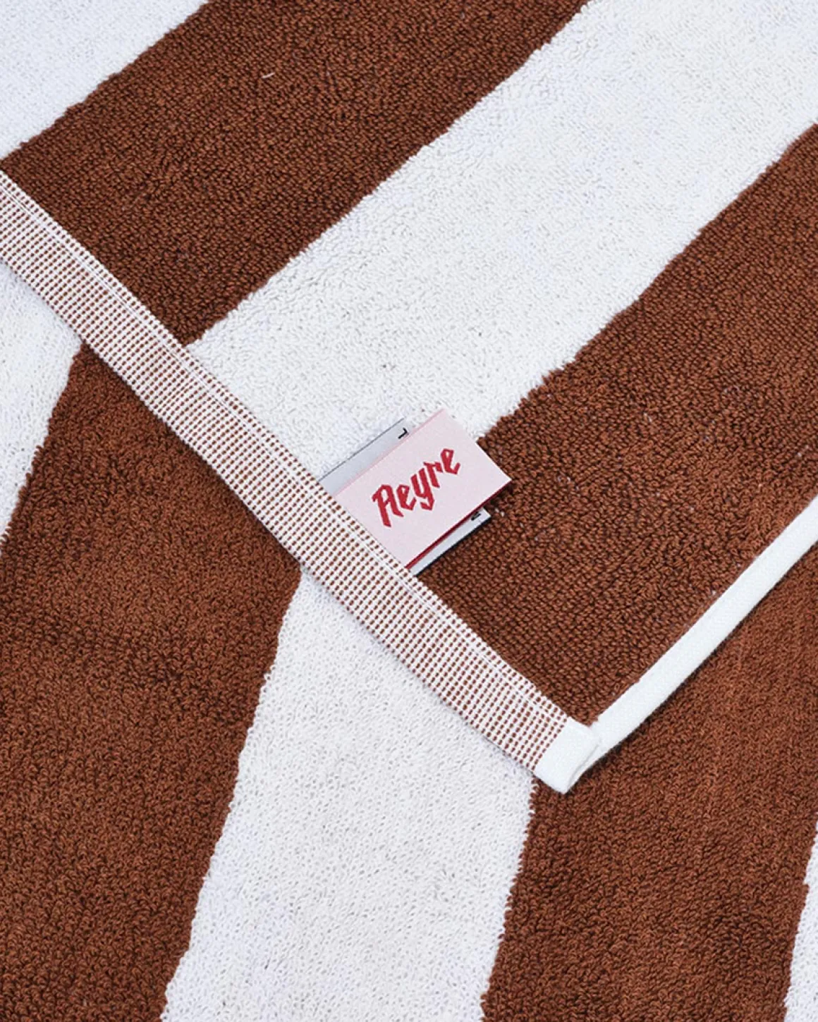 Towel Set Wide Stripe in Brown