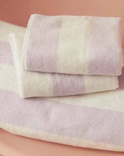 Towel Set Wide Stripe in Lilac