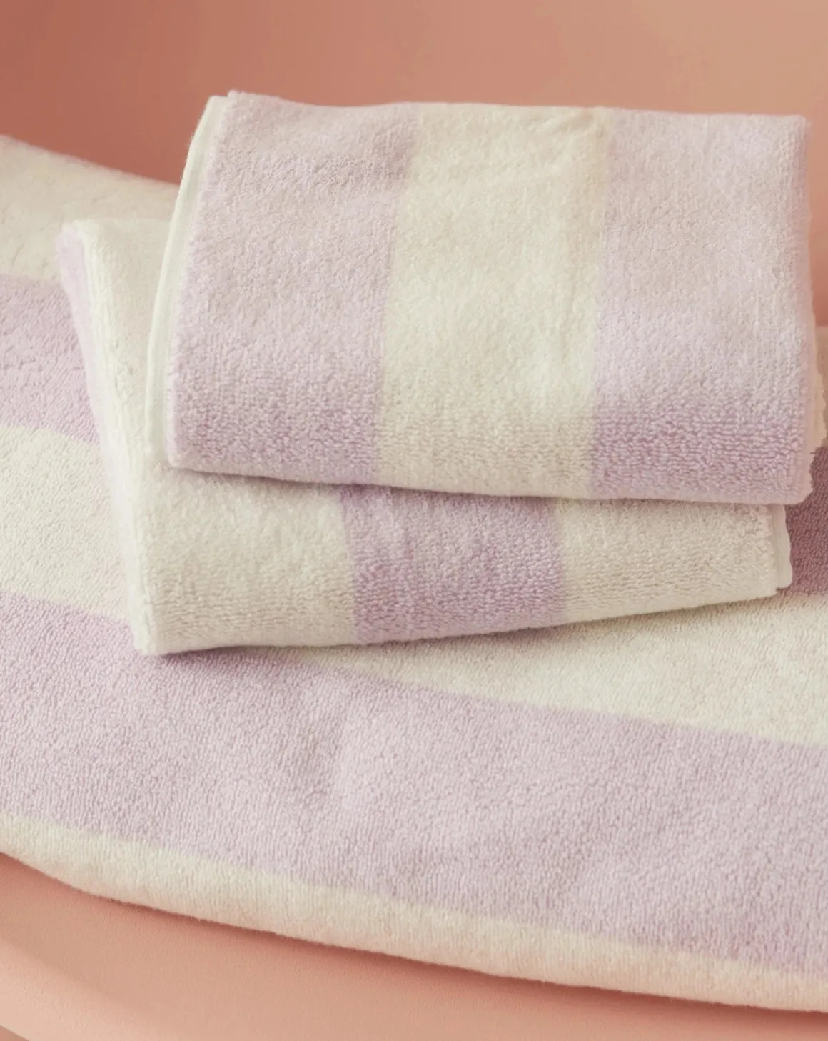 Towel Set Wide Stripe in Lilac