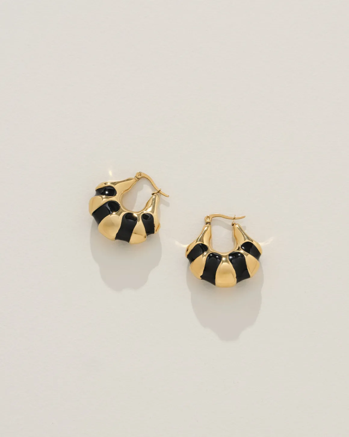 Veda Earrings in Gold u0026 Black