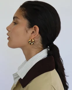 Veda Earrings in Gold u0026 Black
