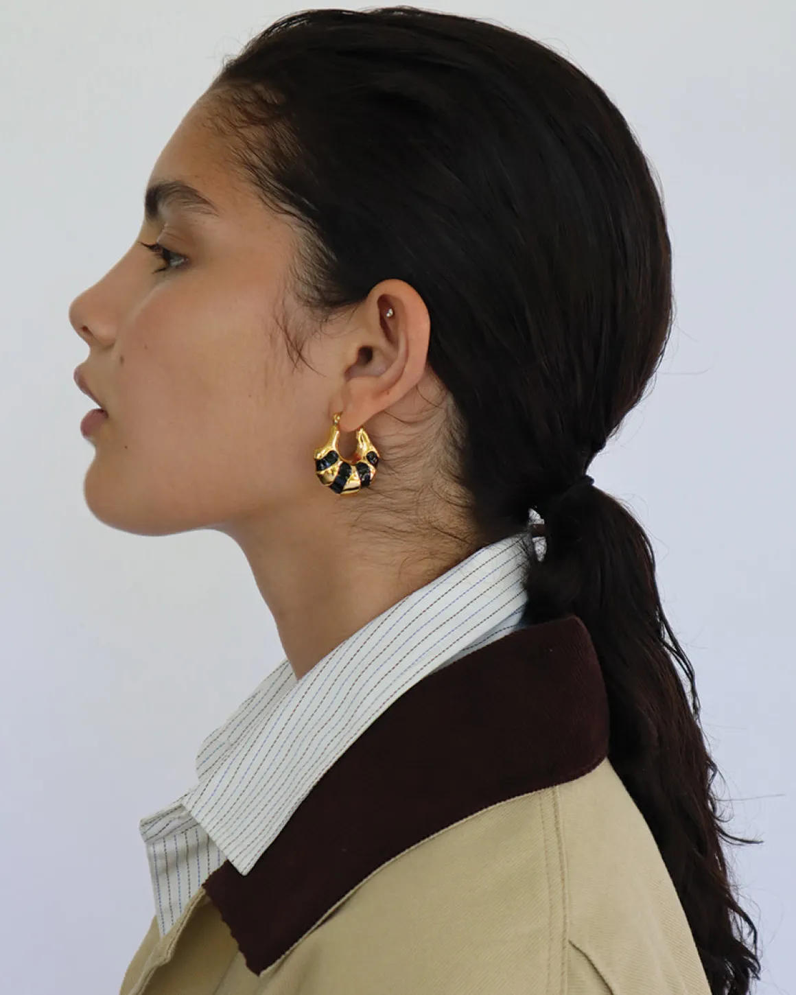 Veda Earrings in Gold u0026 Black