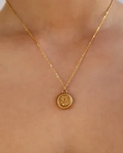 Virgo Zodiac Charm Necklace in Gold