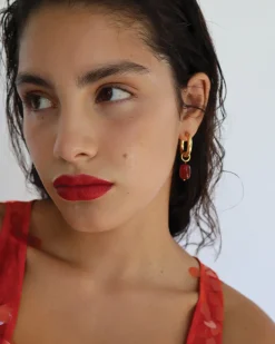 Zaya Hoops in Gold u0026 Red