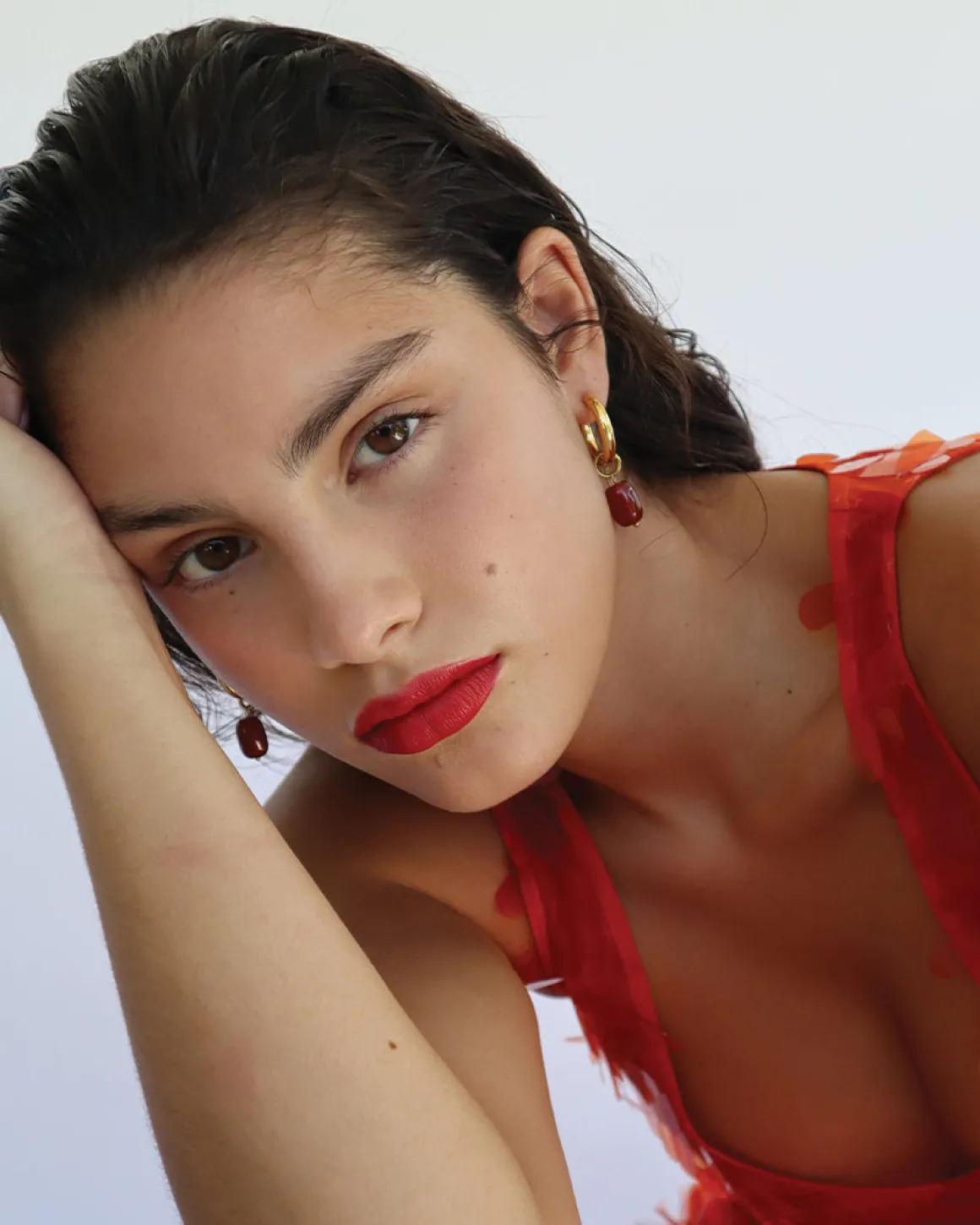 Zaya Hoops in Gold u0026 Red